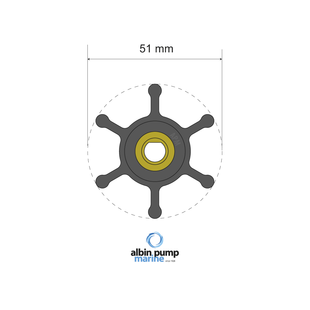 Albin Pump vesipumpun siipipyörä neopreeni PN  06-01-008