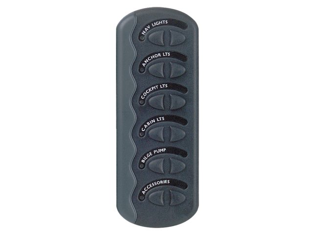 BEP katkaisinpaneeli DC Contour G II roiskevesitiivis 6xOn/Off