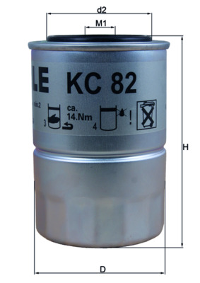 Mahle Polttoainesuodatin Yanmar 4JH 129574- 55711 129574-55710, KC 82D